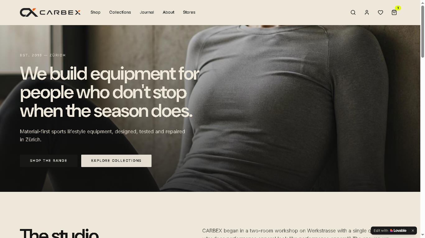 CARBEX About screen